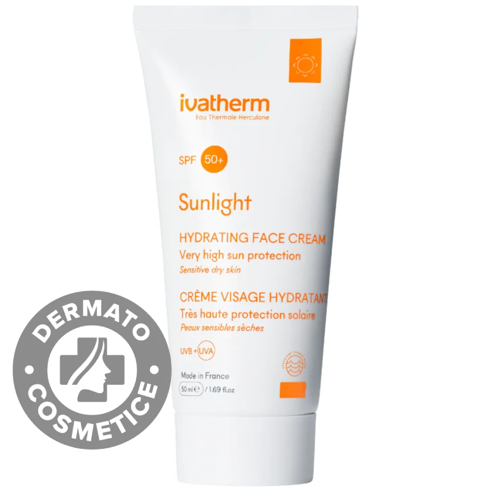 Crema Hidratanta Pentru Fata Cu Protectie Solara SPF 50+ Sunlight, 50ml, Ivatherm
