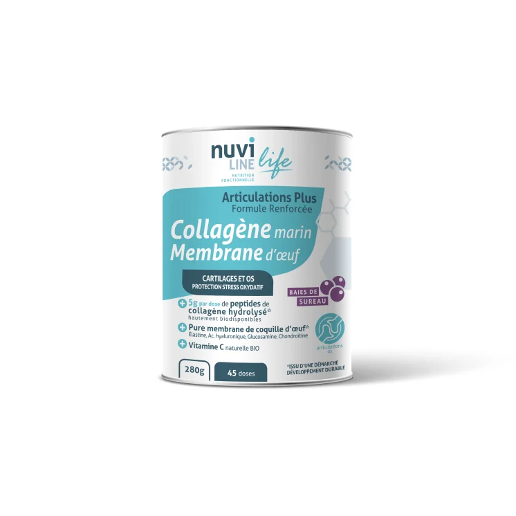 Colagen marin articulatii cu membrana de ou glucozamina condroitina & vitamina C, 280g, Nuviline
