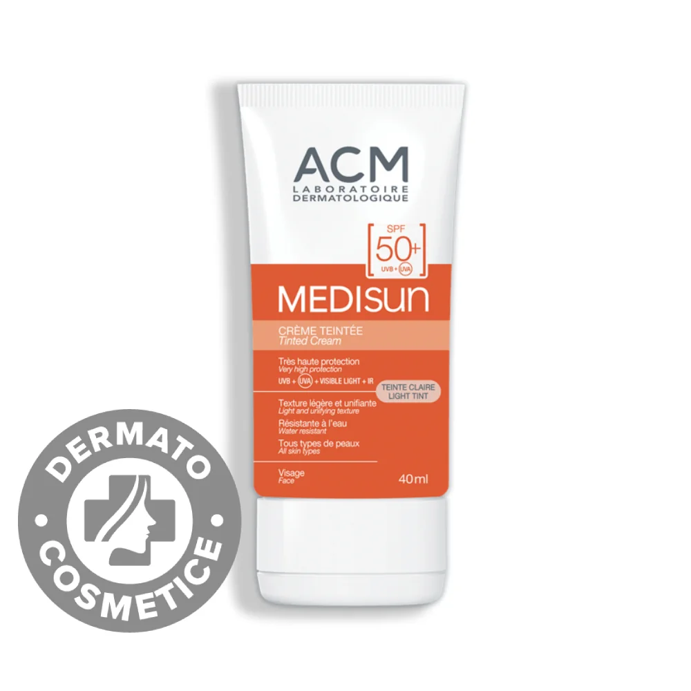 Crema coloranta pentru protectie solara cu SPF 50+ Light Tint Medisun, 40ml, ACM