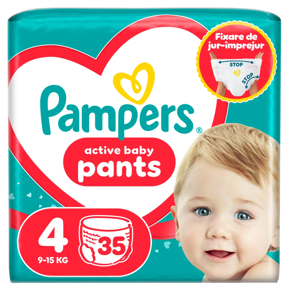Scutece chilotel Pants Marimea 4 pentru 9-15kg, 35 bucati, Pampers