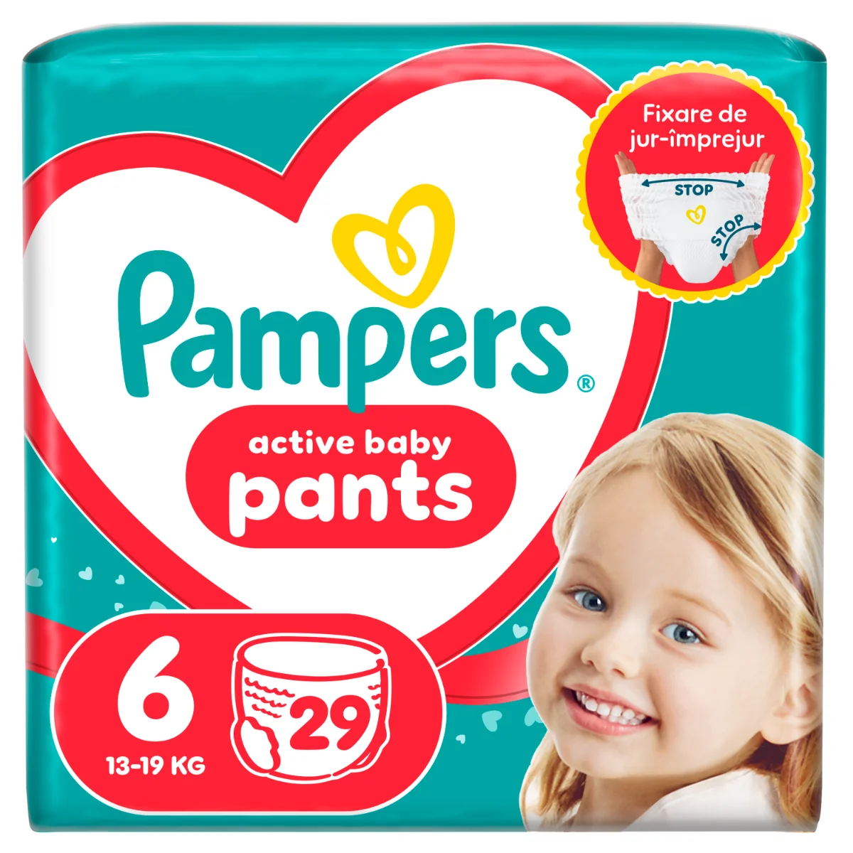 Scutece chilotel Pants Marimea 6 pentru 13-19 kg, 29 bucati, Pampers