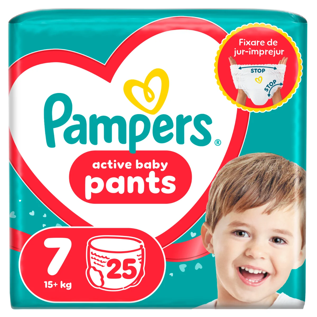 Scutece chilotel Pants Marimea 7 pentru 17+ kg, 25 bucati, Pampers