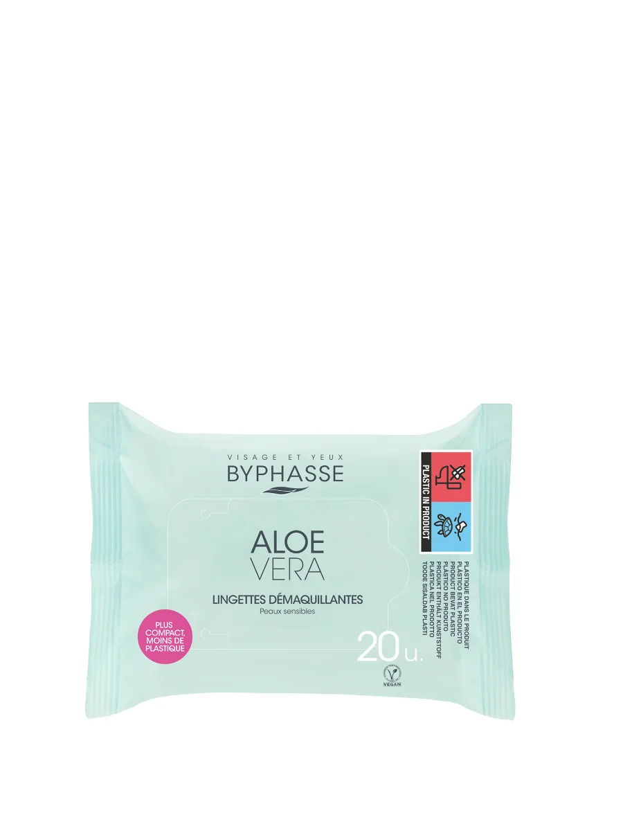 Servetele demachiante pentru ten sensibil cu aloe vera, 20 bucati, Byphasse