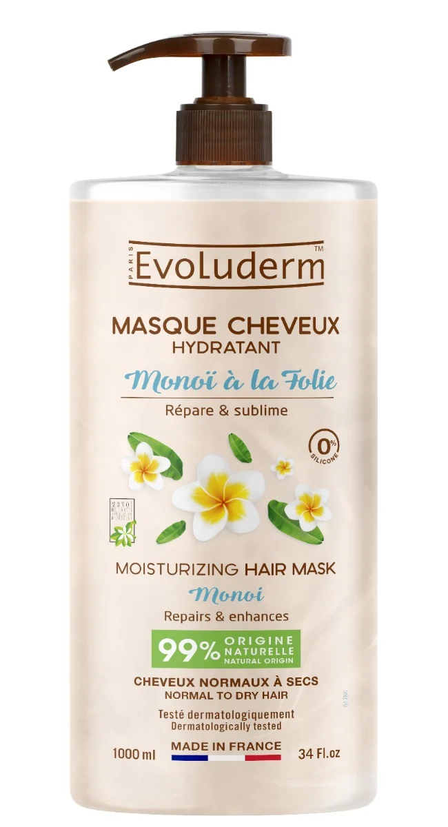 Masca hidratanta pentru par Monoï à la Folie, 1000ml, Evoluderm