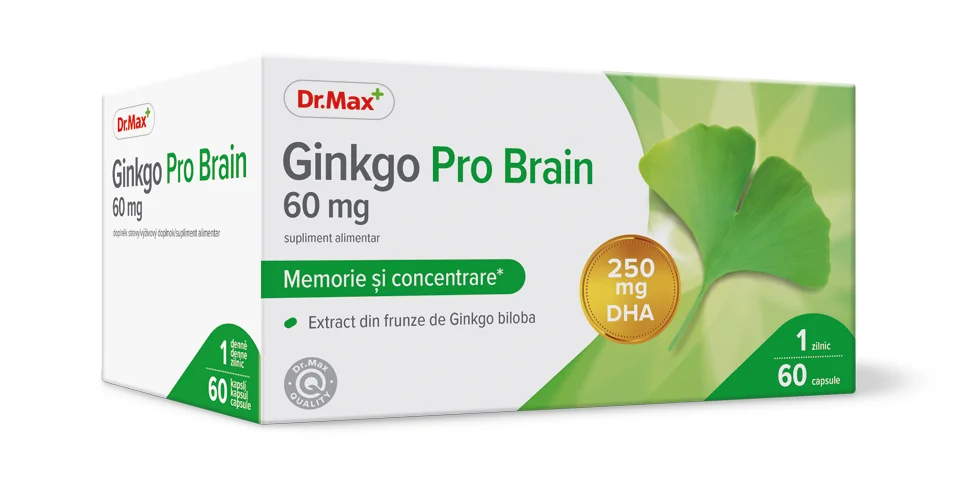 Dr. Max Ginkgo Pro Brain, 60 capsule moi