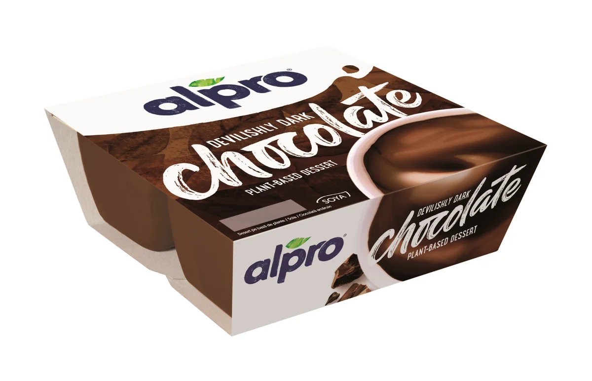 Desert din soia cu ciocolata neagra, 4 x 125g, Alpro