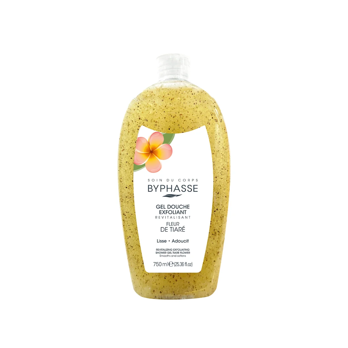 Gel de dus exfoliant cu Flori de Tiare, 750ml, Byphasse