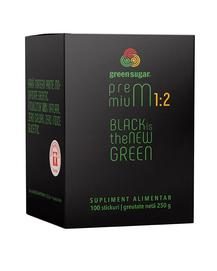 Green Sugar Premium 1:2, 100 stickuri, Laboratoarele Remedia