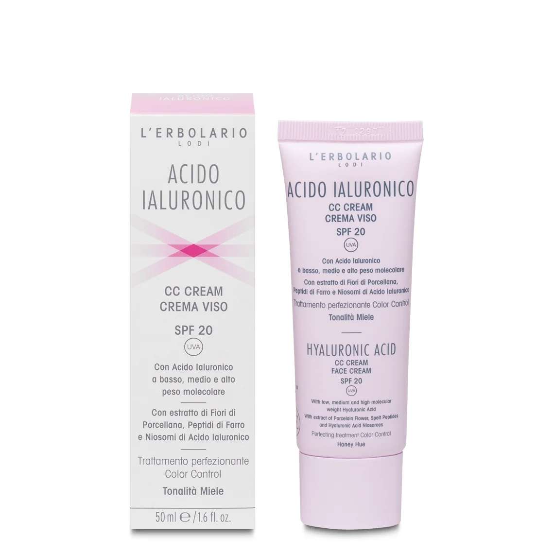 L'Erbolario Crema de fata cu acid hialuronic si miere SPF20, 50ml