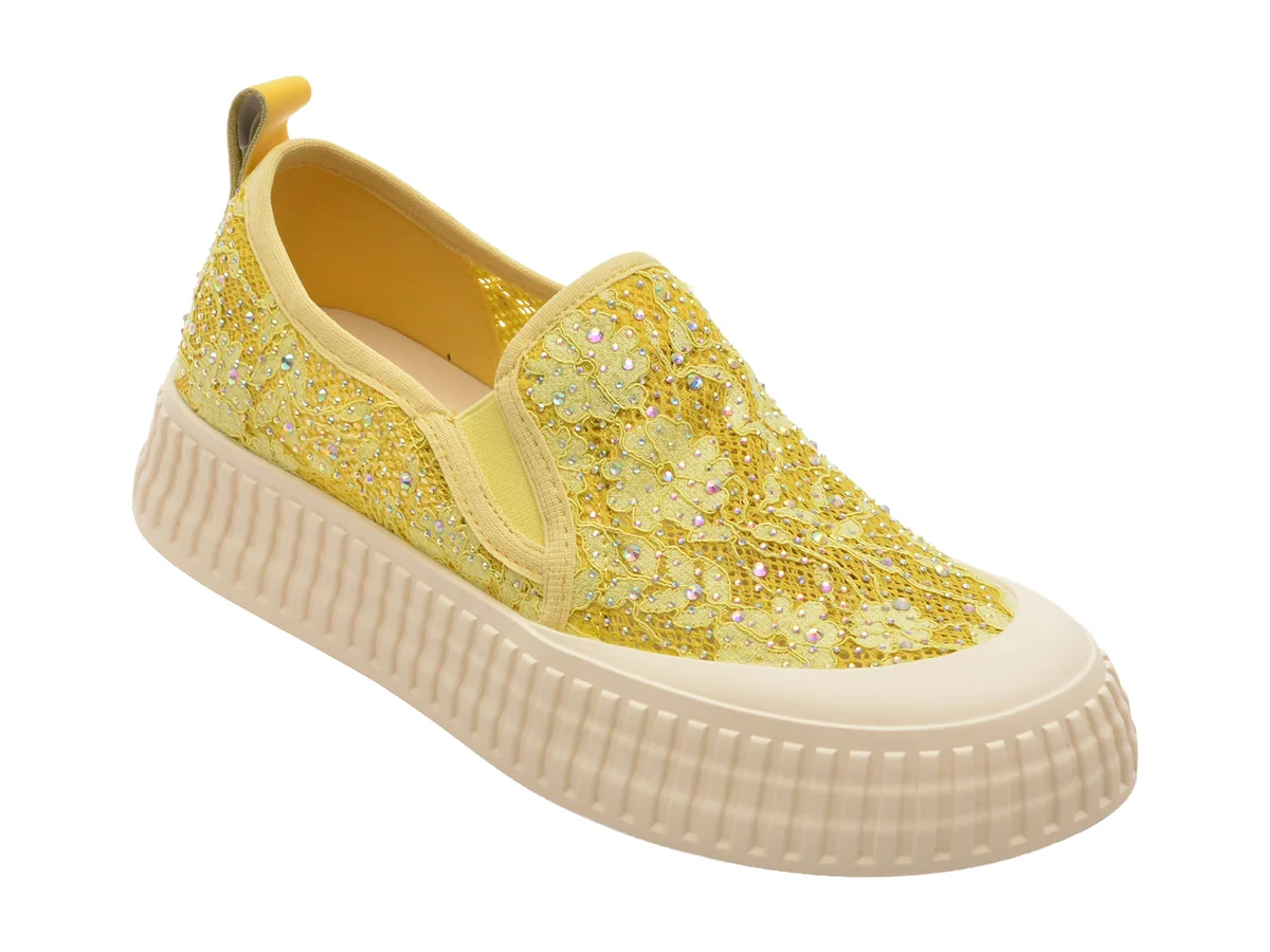 Pantofi EPICA galbeni, 5327, din material textil