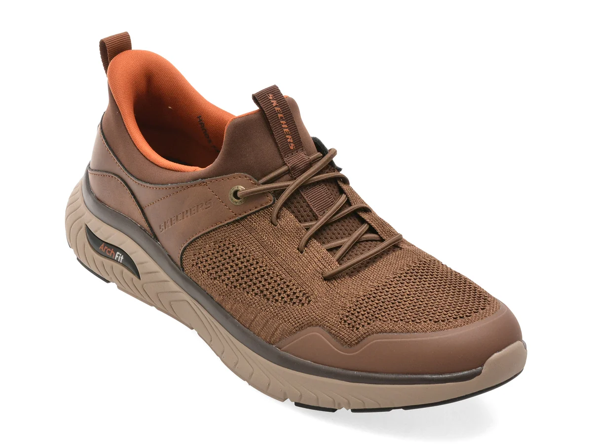 Pantofi sport SKECHERS maro, ARCH FIT CROSSER, din material textil