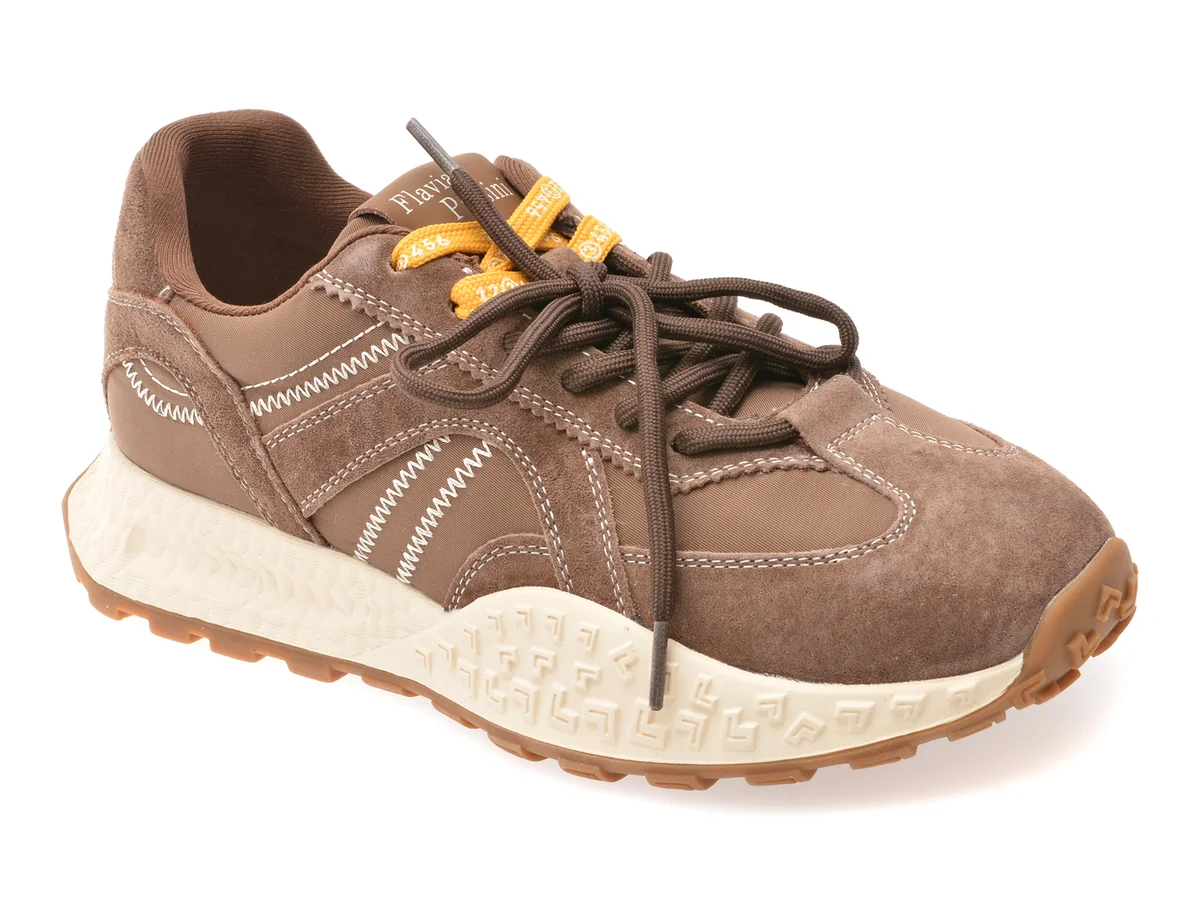 Pantofi sport FLAVIA PASSINI maro, 6677, din material textil si piele naturala