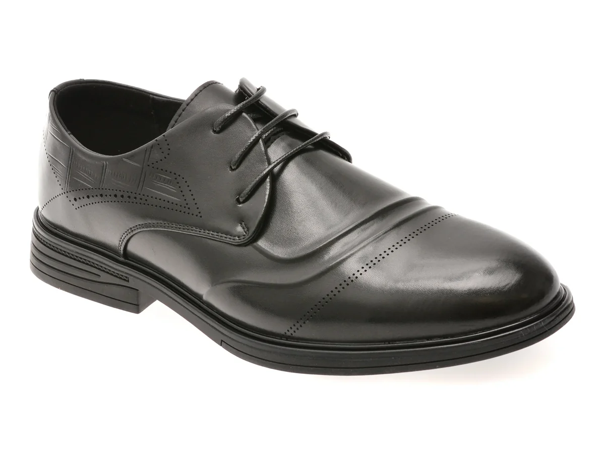 Pantofi eleganti BITE THE BULLET negri, T86192, din piele naturala