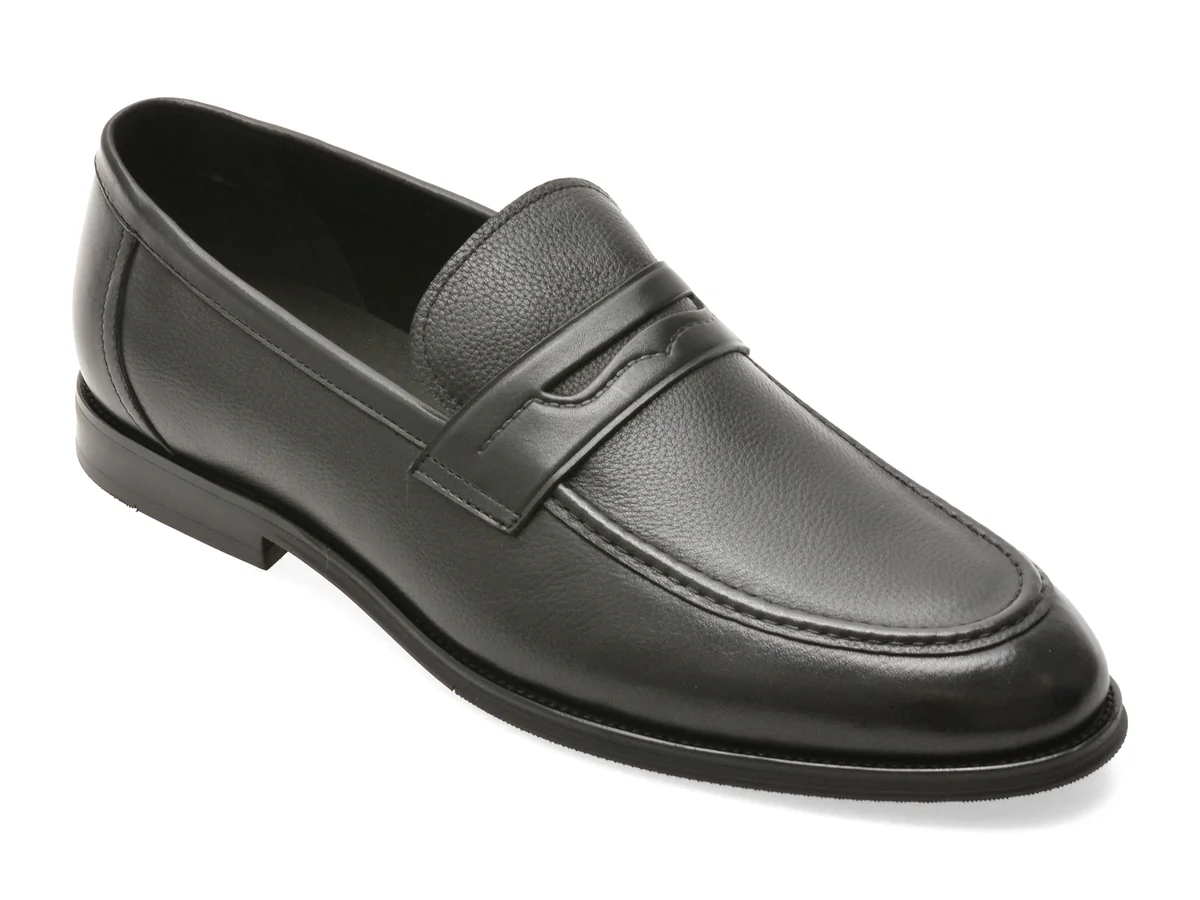 Mocasini eleganti EPICA negri, RT130, din piele naturala