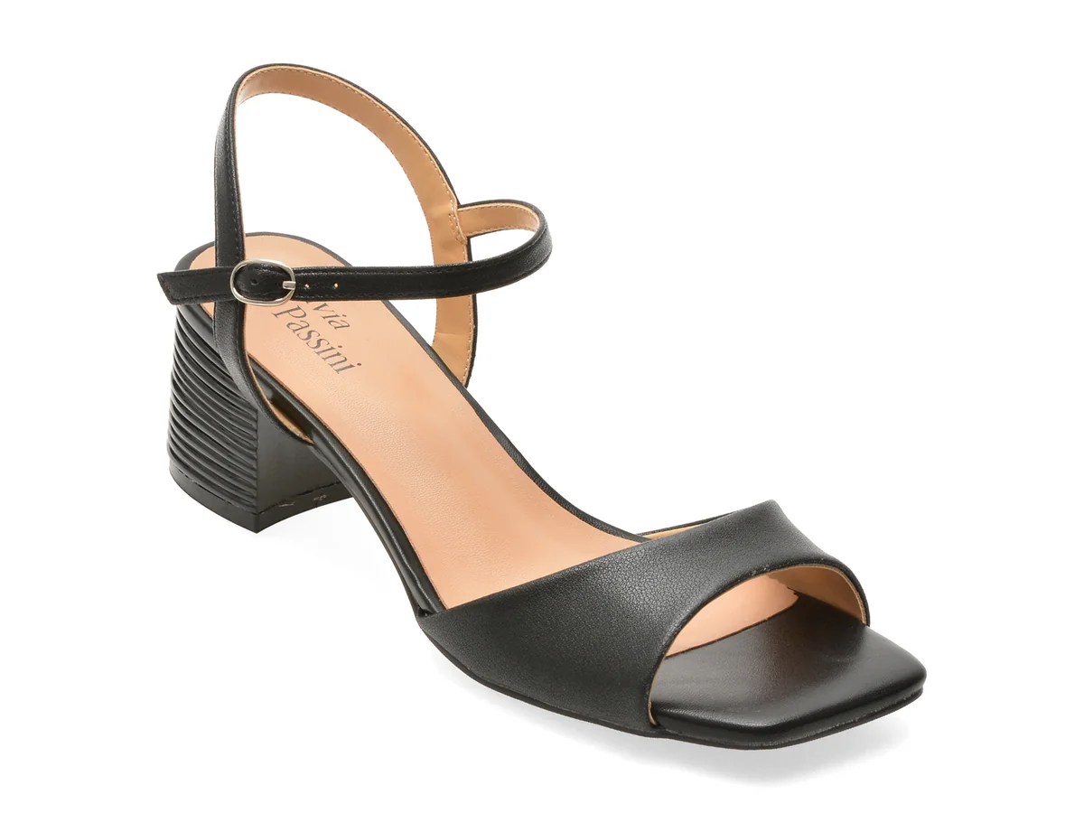 Sandale FLAVIA PASSINI negre, HZY63, din piele naturala