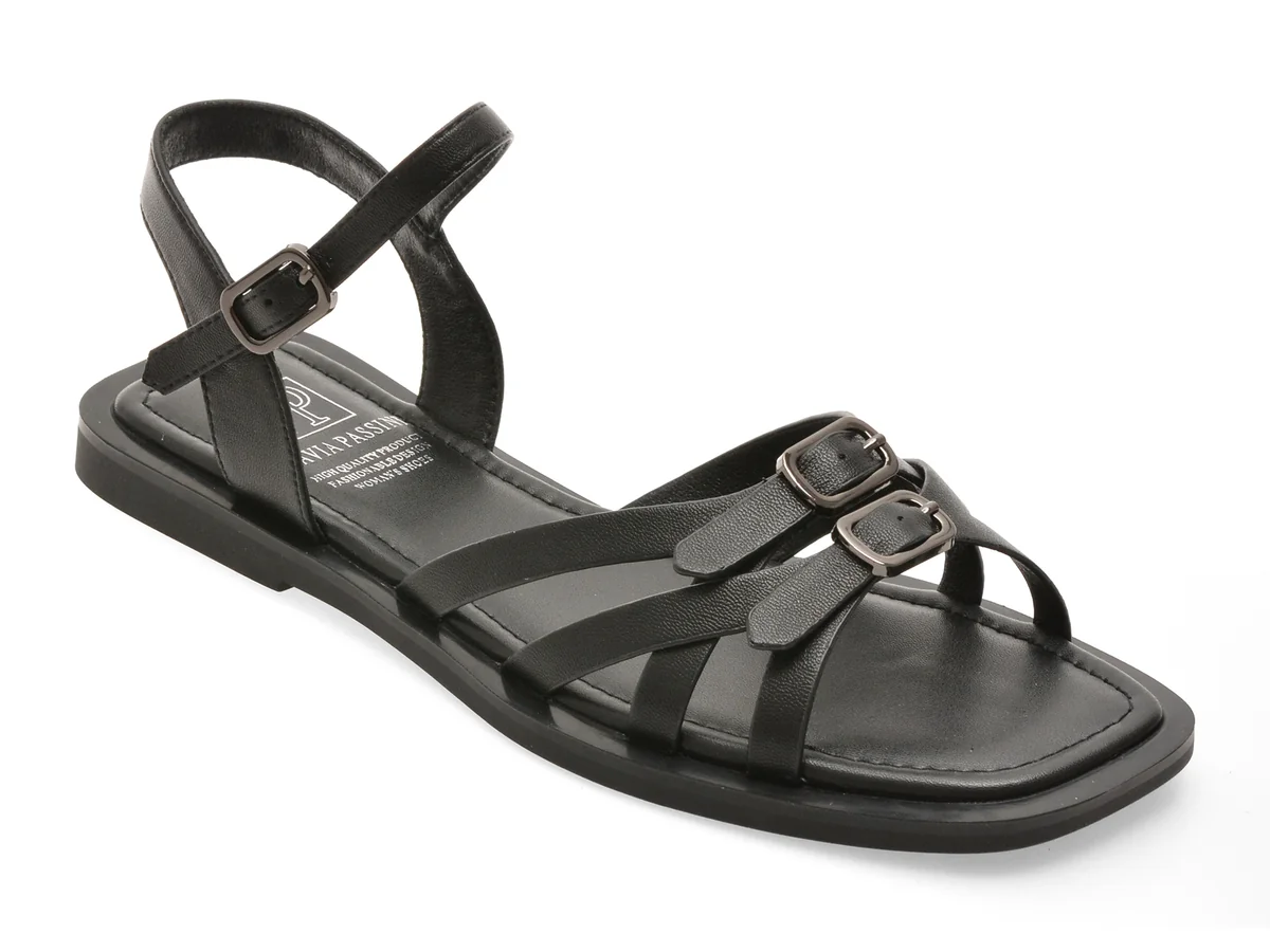 Sandale FLAVIA PASSINI negre, 1512C29, din piele naturala