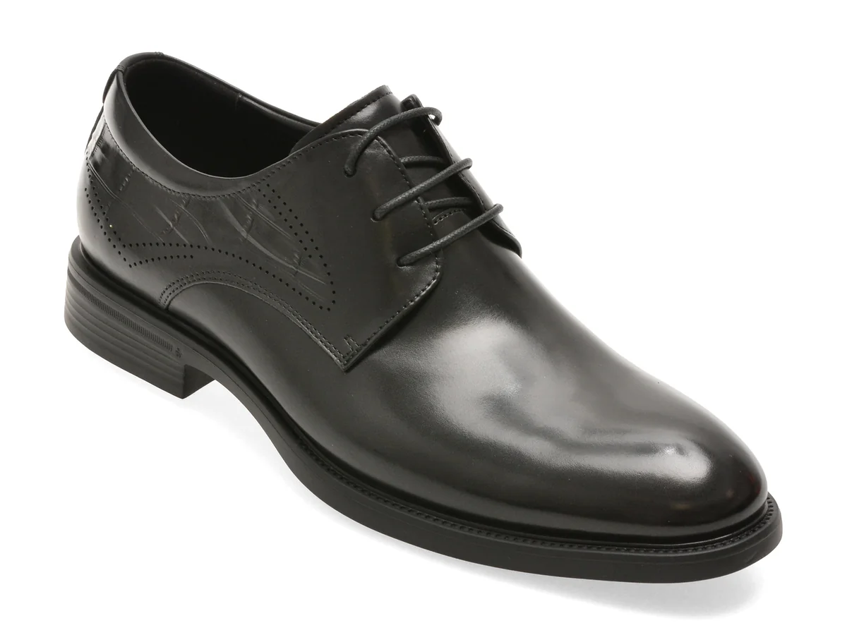 Pantofi eleganti EPICA PREMIUM negri, 26A68, din piele naturala