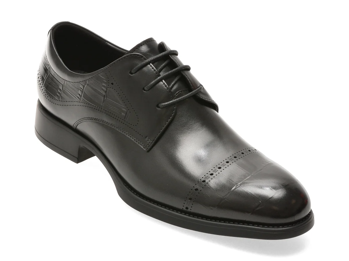 Pantofi eleganti EPICA PREMIUM negri, TMA145, din piele naturala