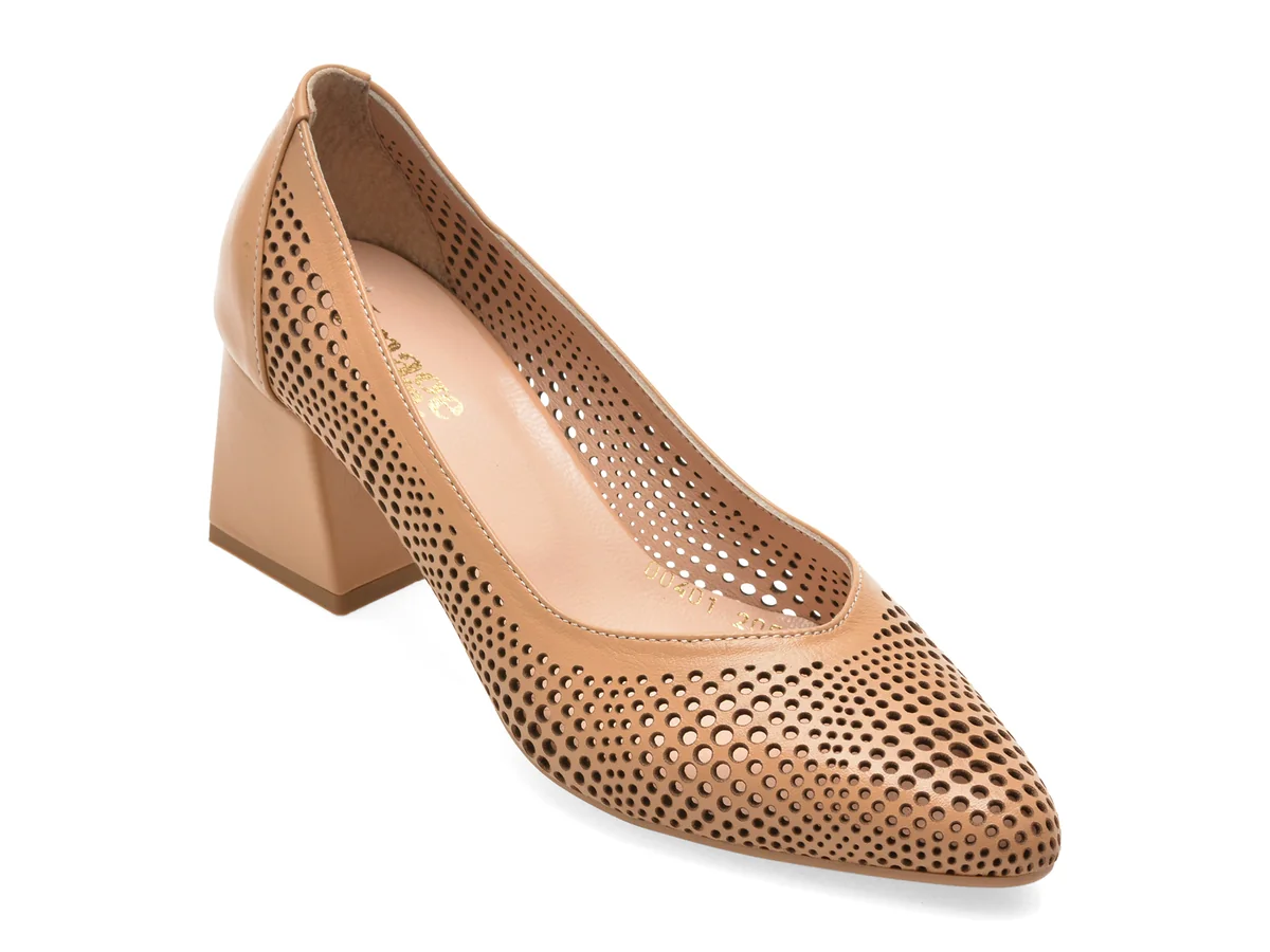 Pantofi eleganti IMAGE bej, 3510040, din piele naturala