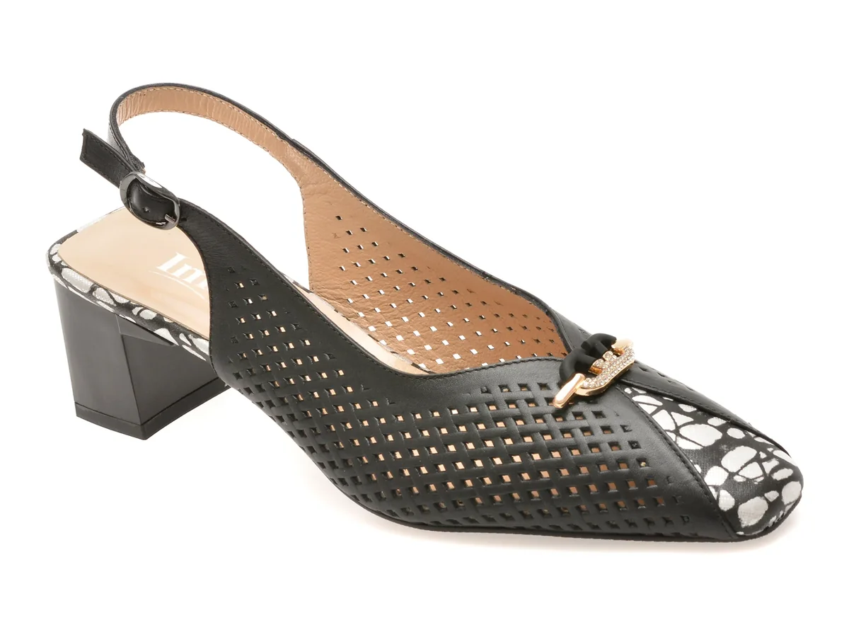 Pantofi eleganti IMAGE negri, 531251, din piele naturala
