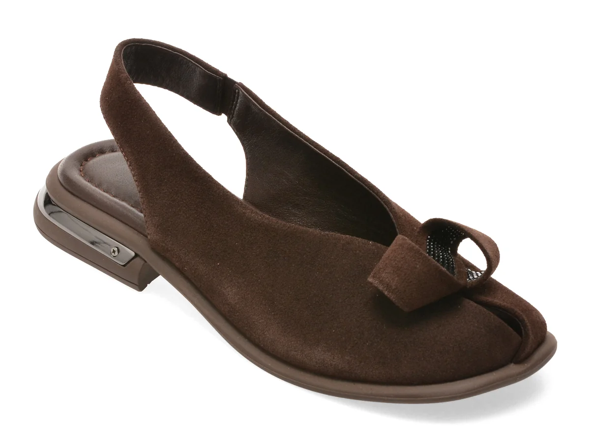 Pantofi EPICA maro, 656126, din piele intoarsa