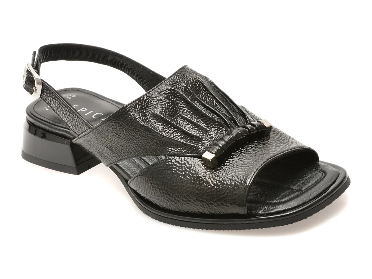 Sandale EPICA negre, 2772054, din piele naturala lacuita