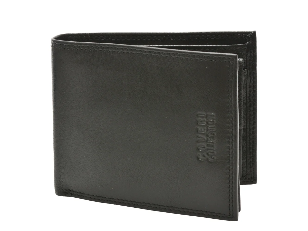 Portofel COVERI COLLECTION negru, 408292, din piele naturala