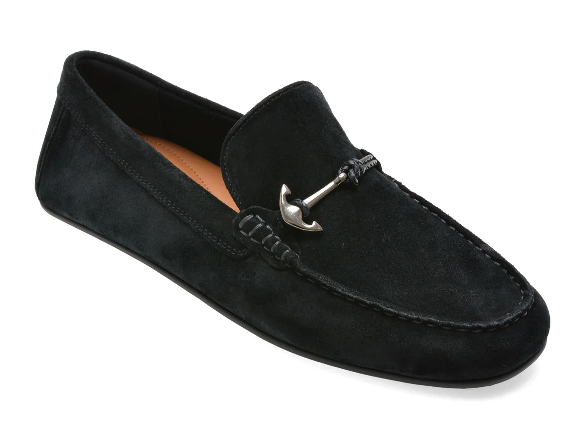 Mocasini eleganti ALDO bleumarin, WILBART-IN 410, din piele intoarsa
