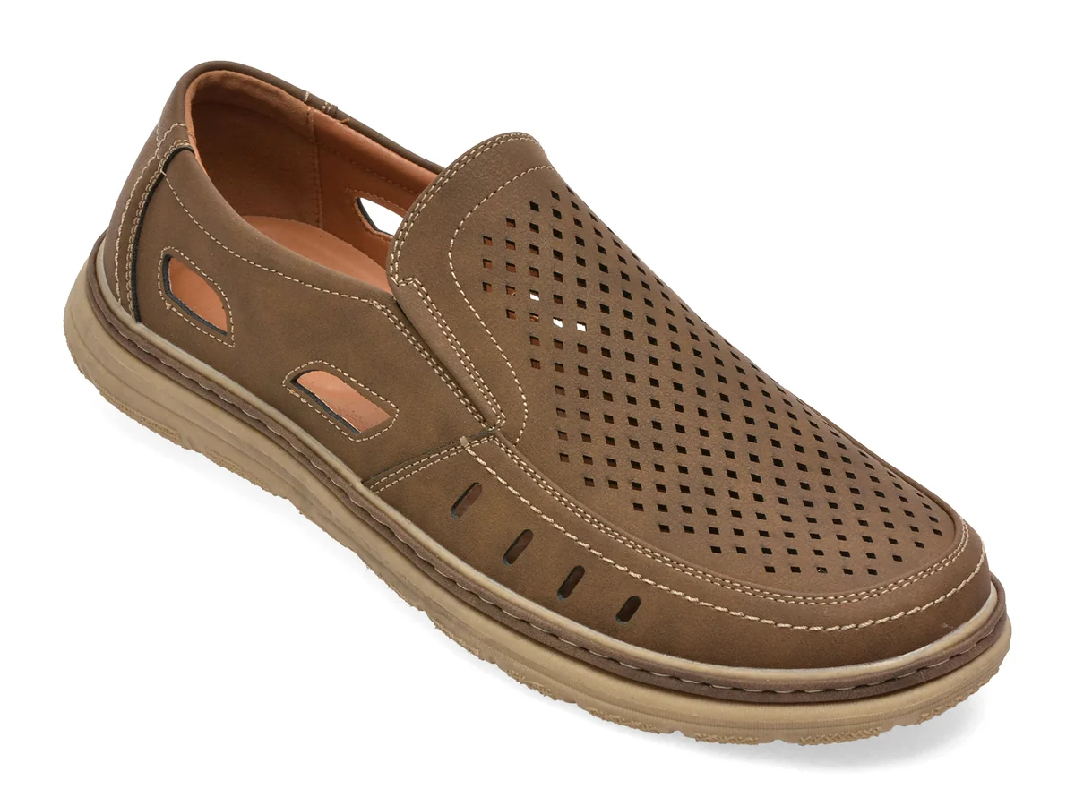 Pantofi BITE THE BULLET kaki, XL1053, din piele naturala