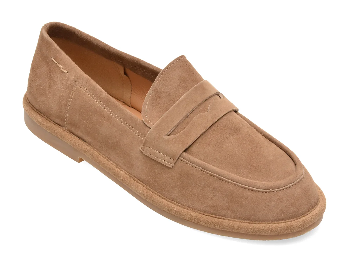 Mocasini EPICA gri, QS919, din piele intoarsa