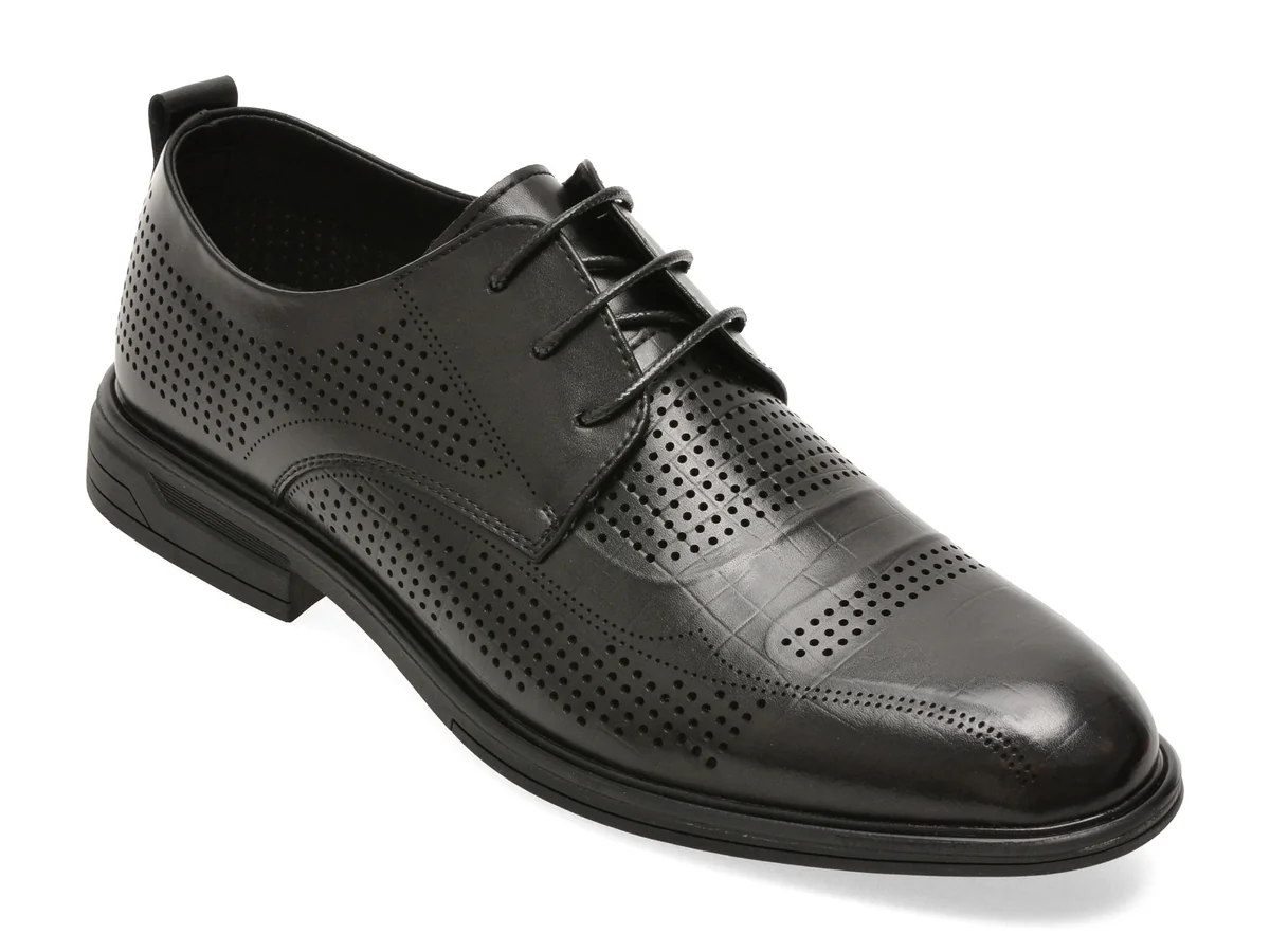 Pantofi eleganti BITE THE BULLET negri, 25C2118, din piele naturala