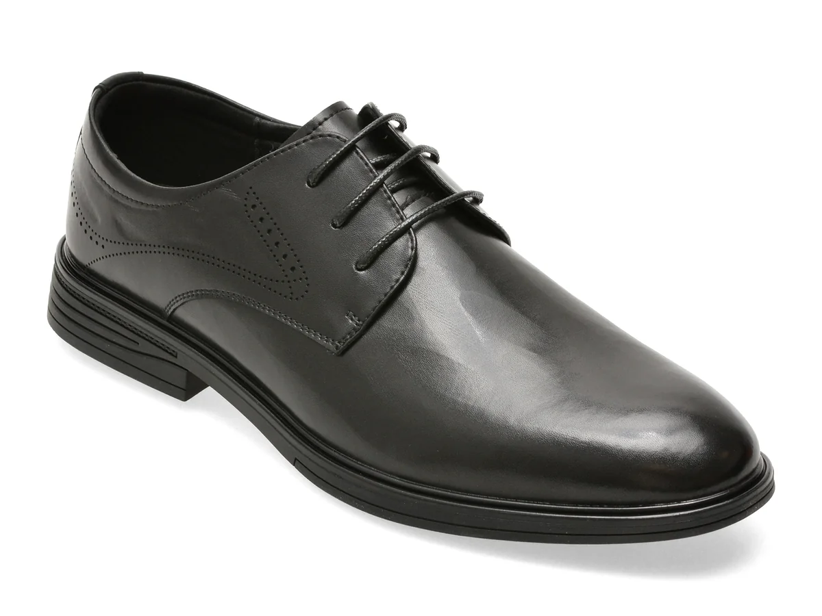 Pantofi eleganti BITE THE BULLET negri, T86232, din piele naturala