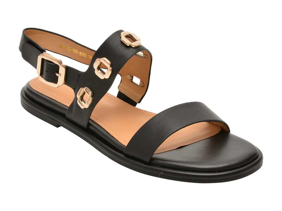Sandale EPICA negre, 4C1056, din piele naturala