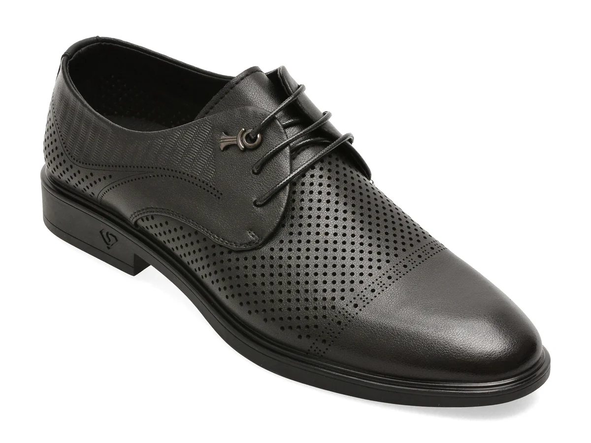 Pantofi eleganti BITE THE BULLET negri, 8503, din piele naturala