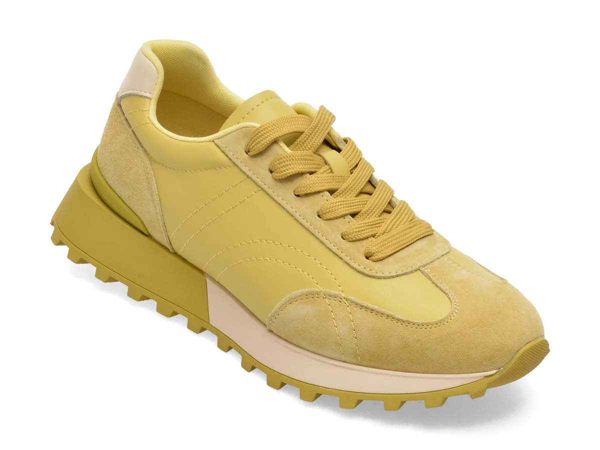 Pantofi sport FLAVIA PASSINI galbeni, 8509, din piele naturala