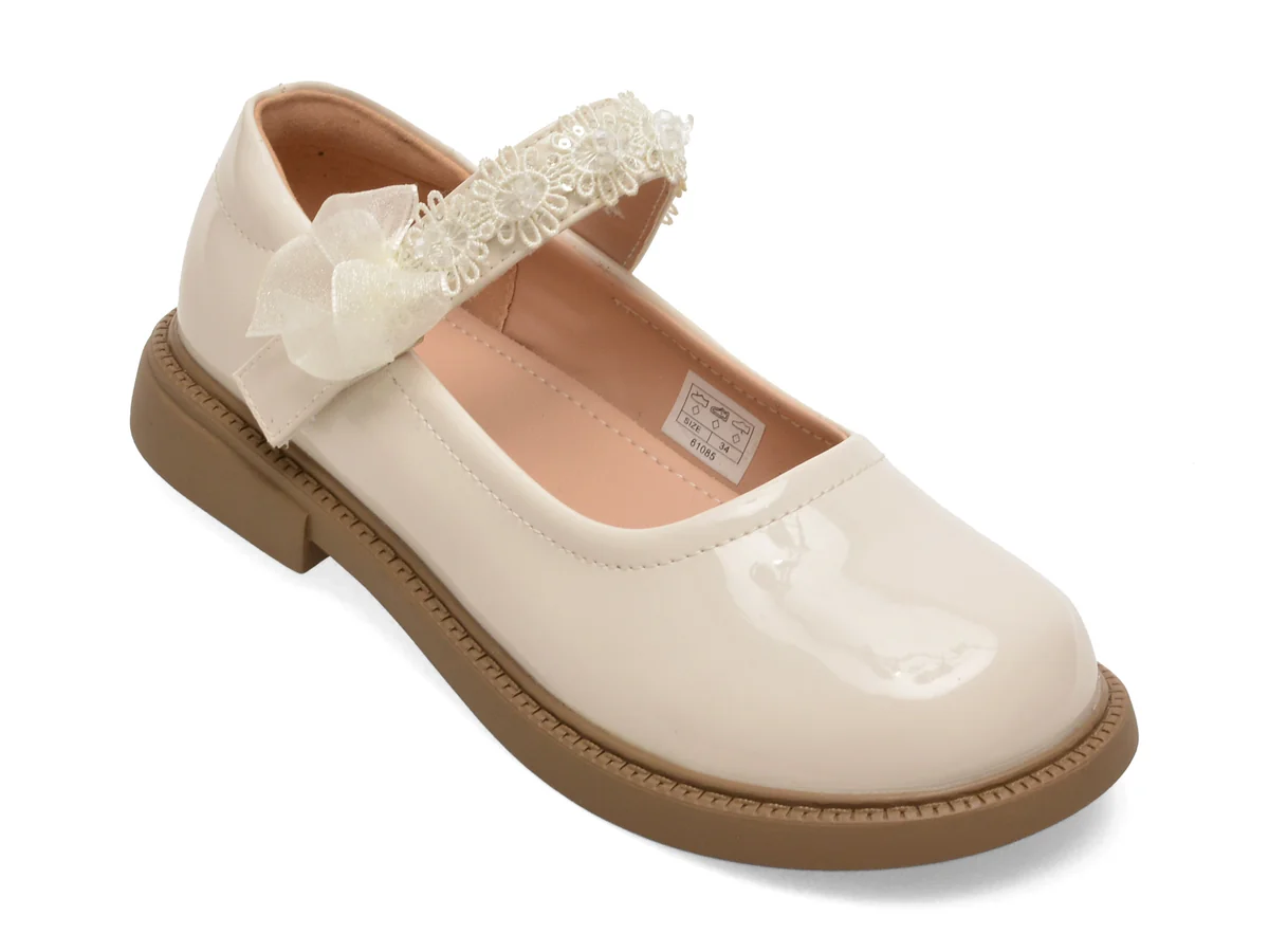 Balerini SELECTION KIDS bej, 61085, din piele ecologica lacuita
