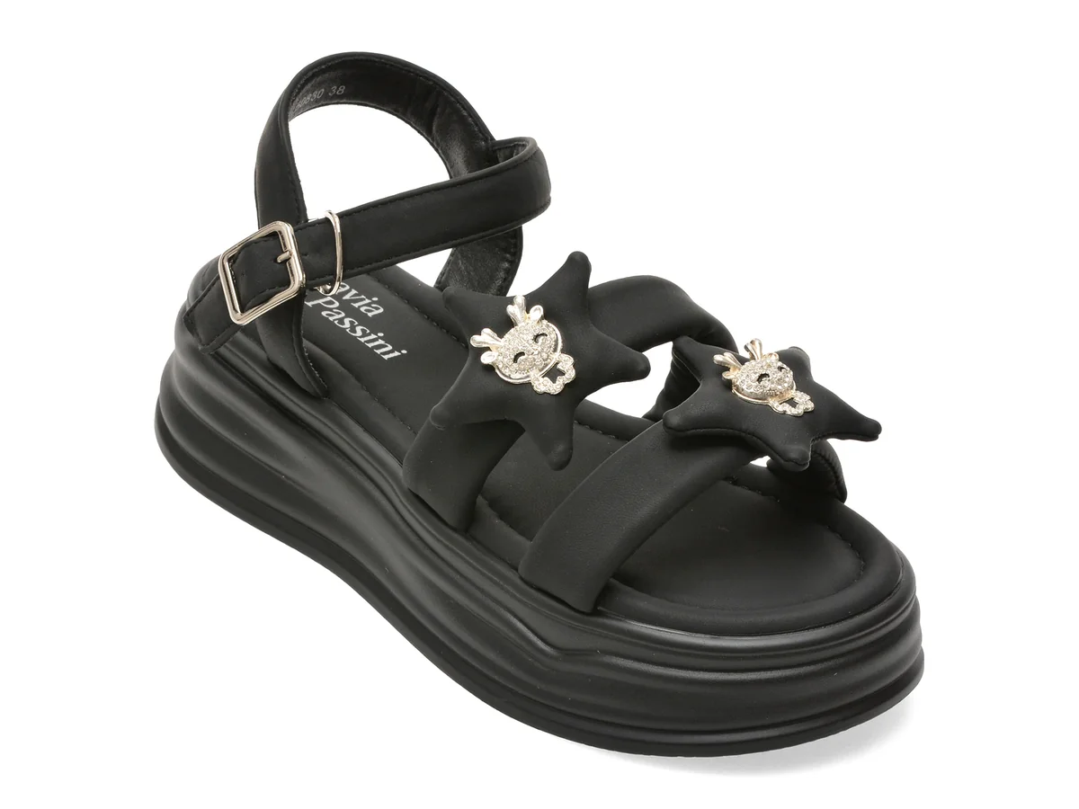 Sandale FLAVIA PASSINI negre, 50830, din piele ecologica