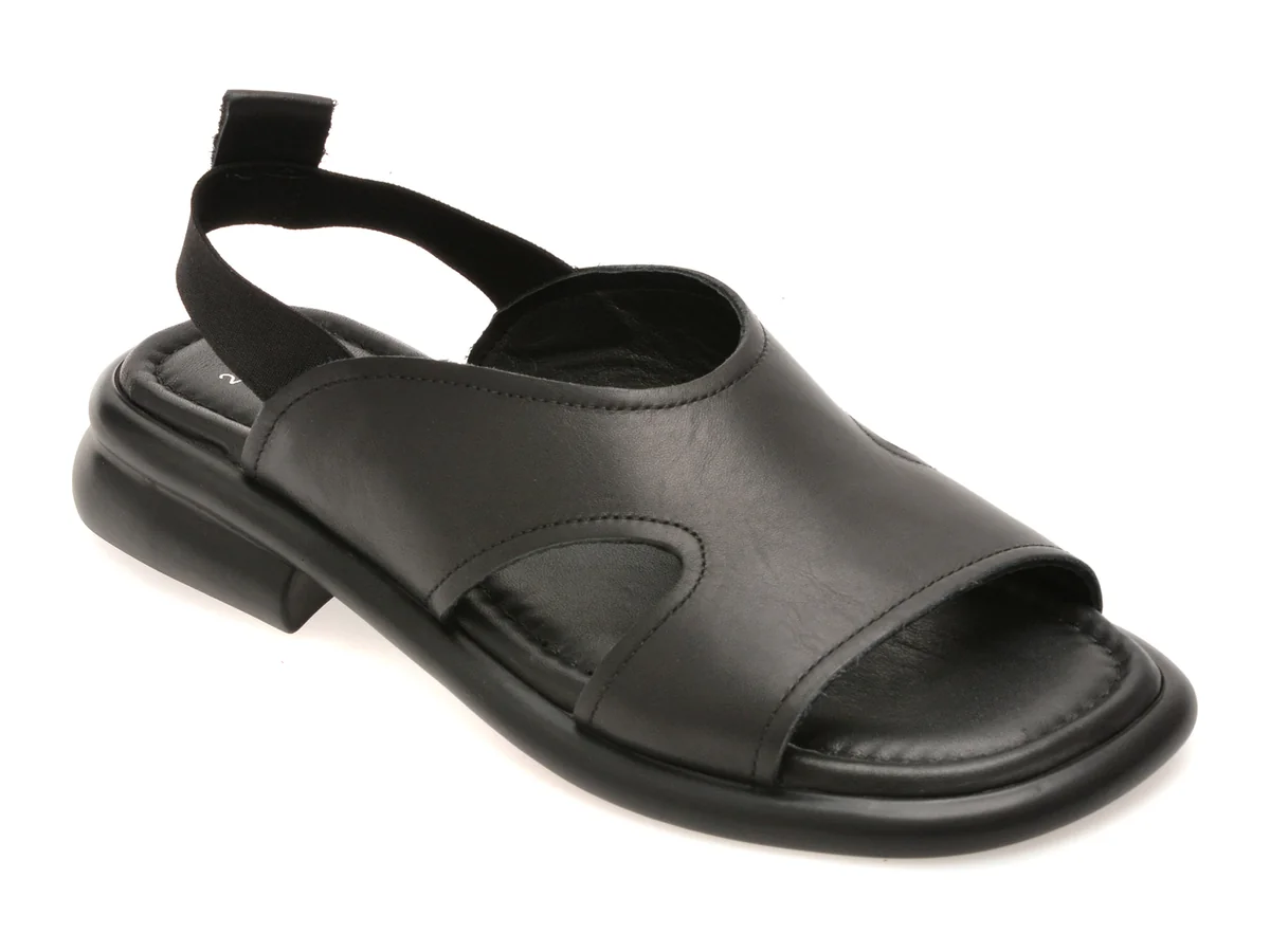 Sandale GOLD DEER negre, 22026, din piele naturala