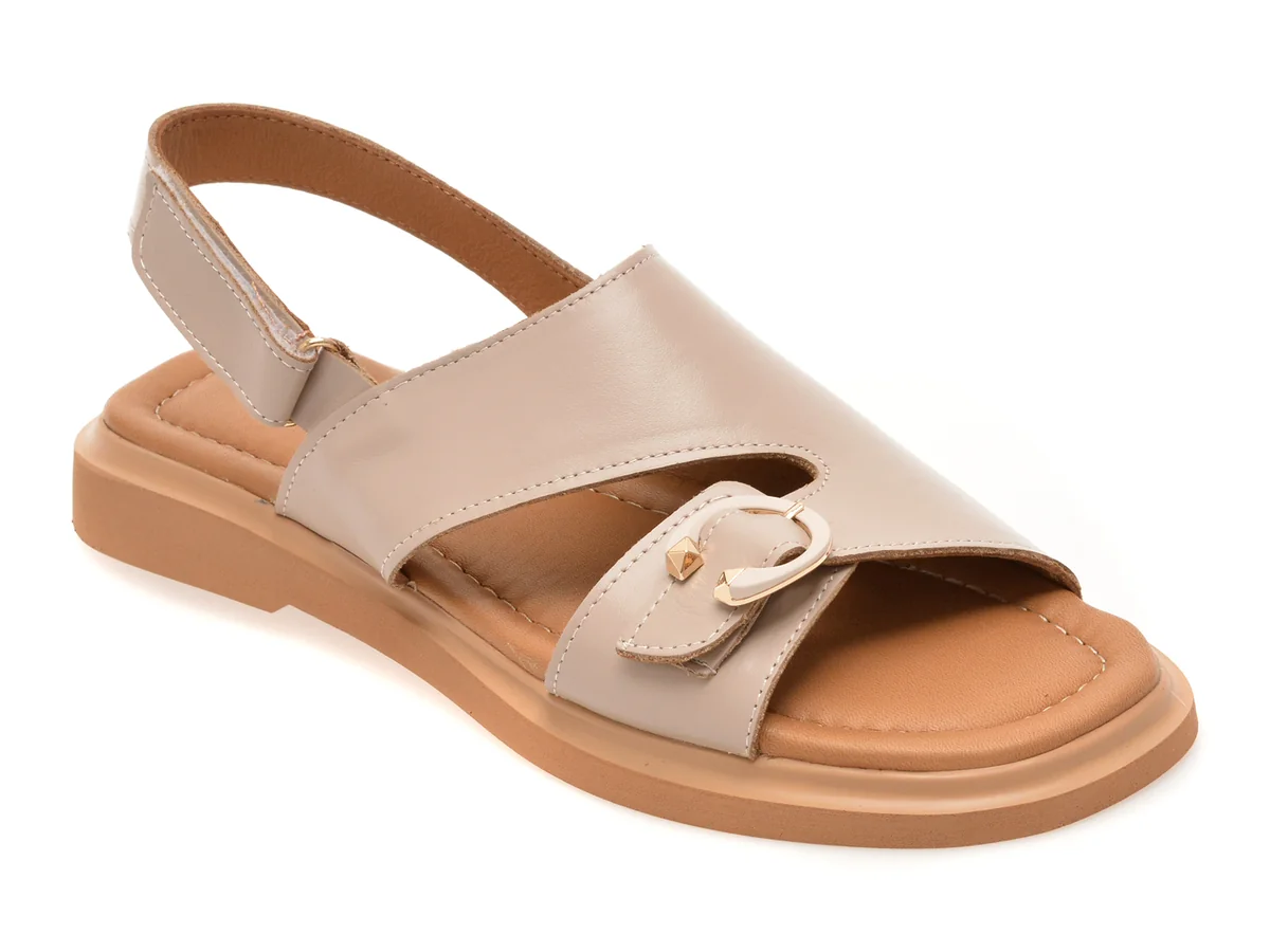 Sandale GOLD DEER gri, 22083, din piele naturala