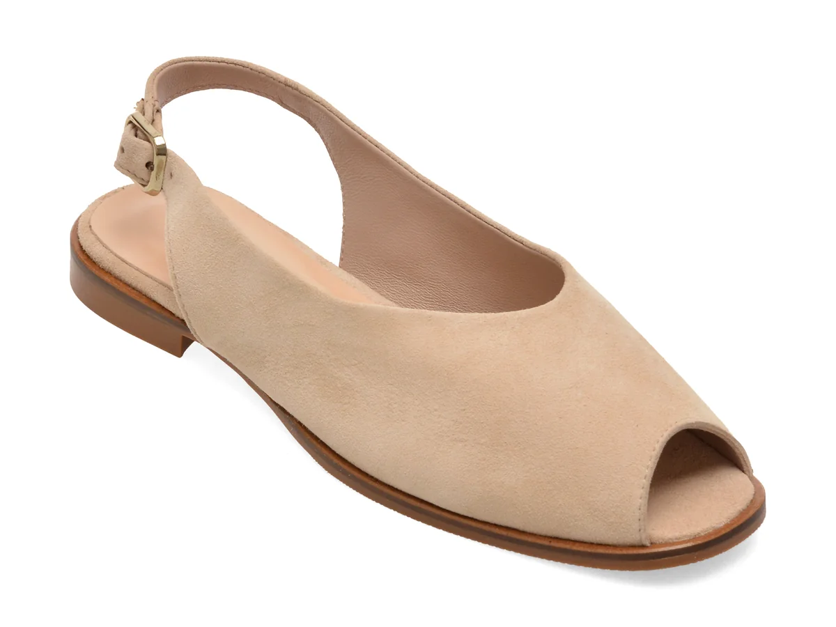 Sandale GOLD DEER bej, 420928, din piele intoarsa