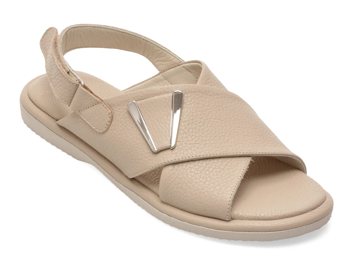 Sandale GOLD DEER gri, 1365707, din piele naturala