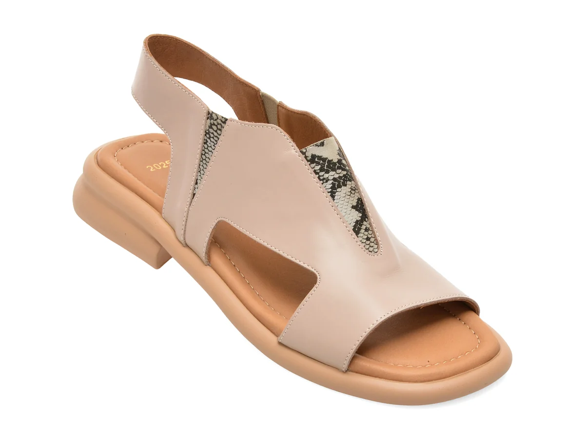 Sandale GOLD DEER gri, 22025, din piele naturala
