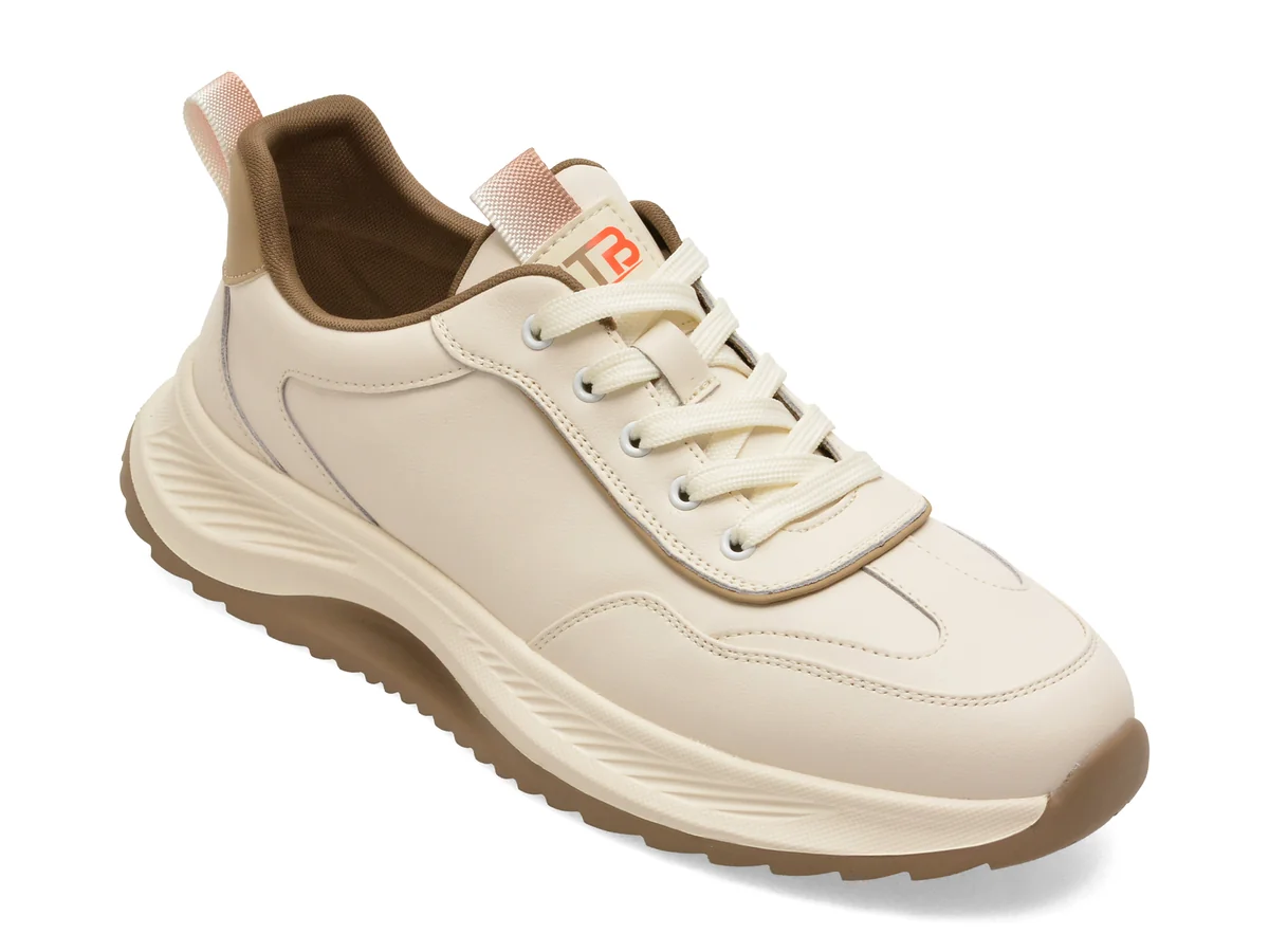 Pantofi sport BITE THE BULLET albi, W7803, din piele naturala