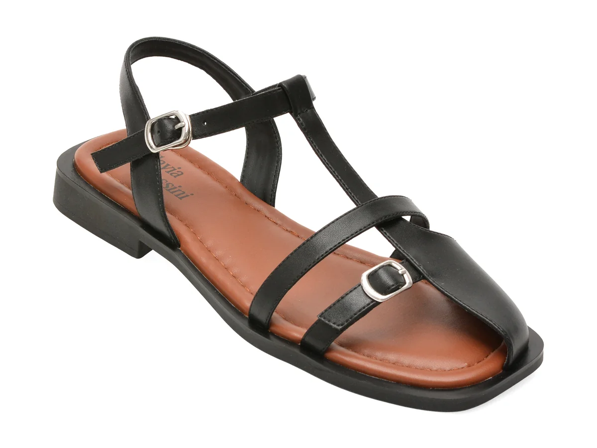 Sandale FLAVIA PASSINI negre, Q4215, din piele naturala