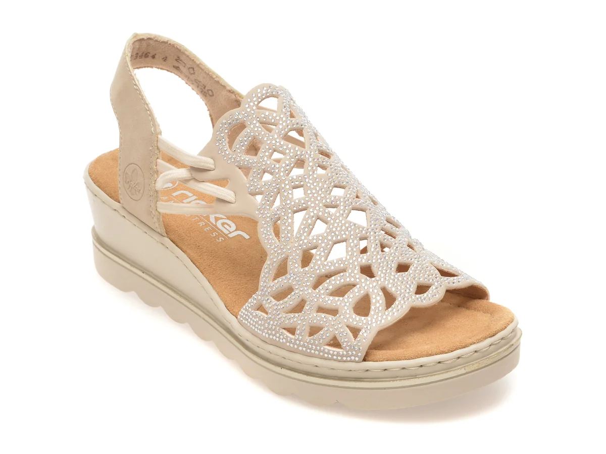 Sandale RIEKER bej, 67465, din piele ecologica