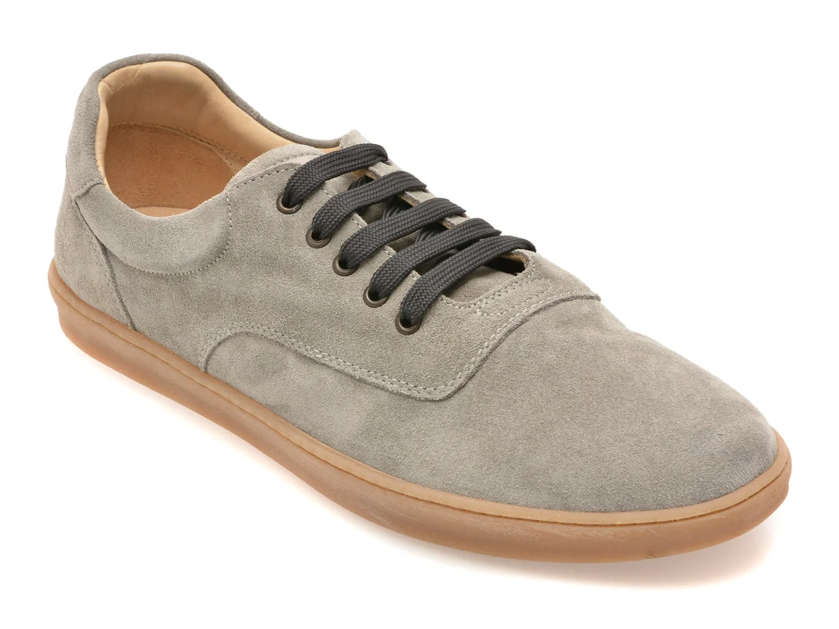 Pantofi sport RELAX gri, 8135, din piele intoarsa