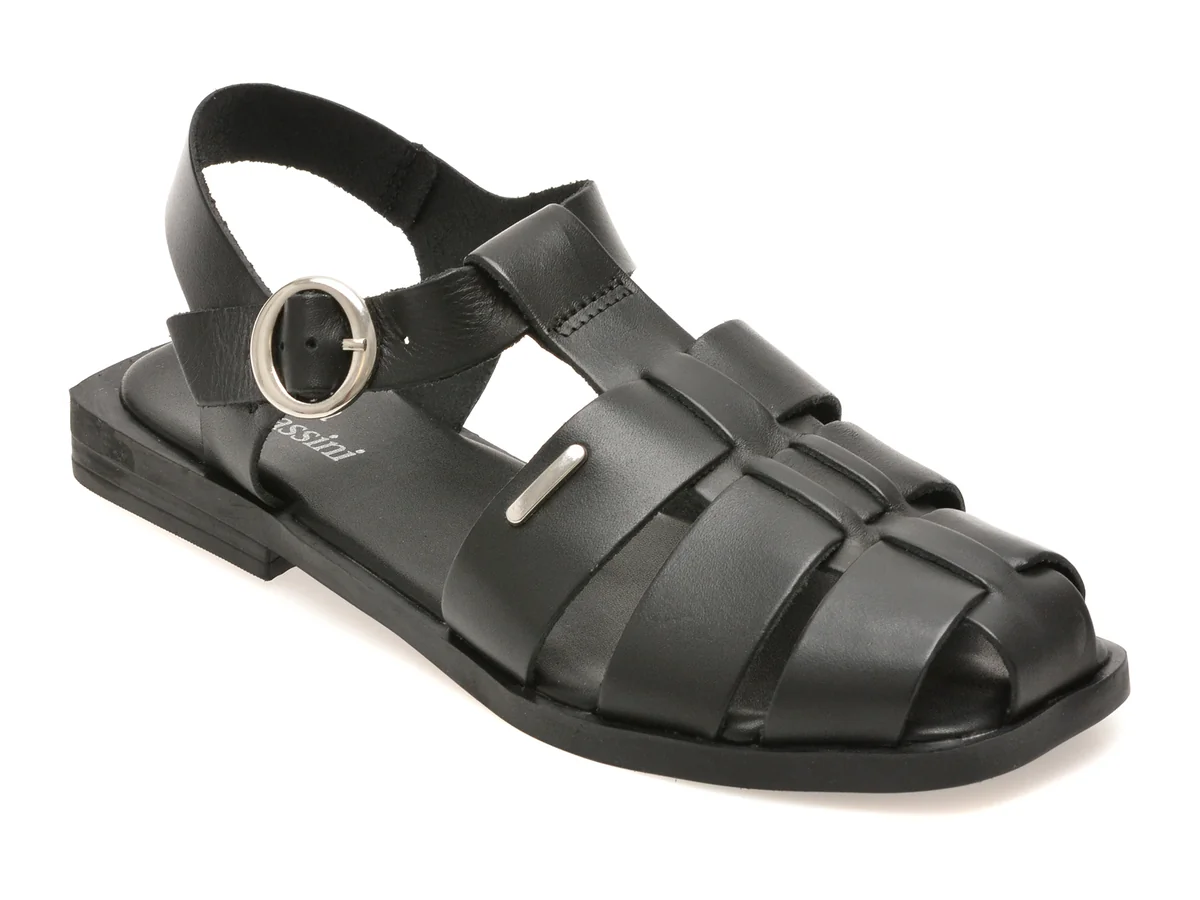 Sandale FLAVIA PASSINI negre, 336801, din piele naturala