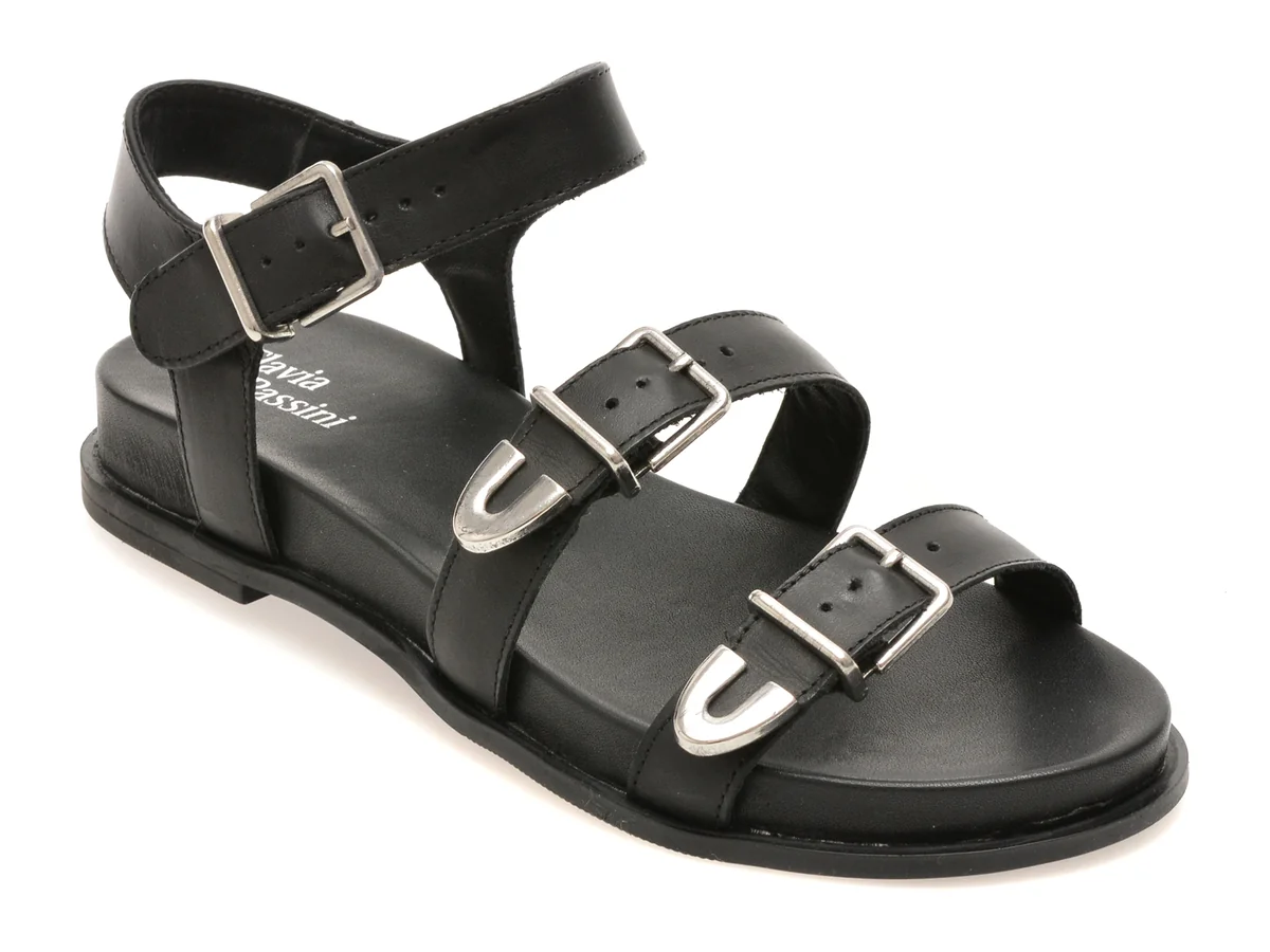 Sandale FLAVIA PASSINI negre, 372503, din piele naturala
