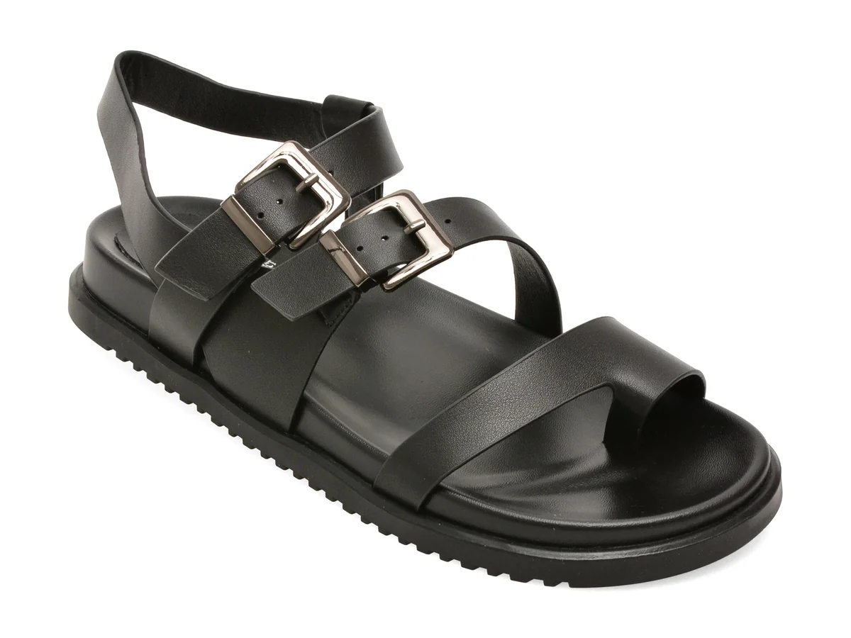 Sandale FLAVIA PASSINI negre, 1638H23, din piele naturala