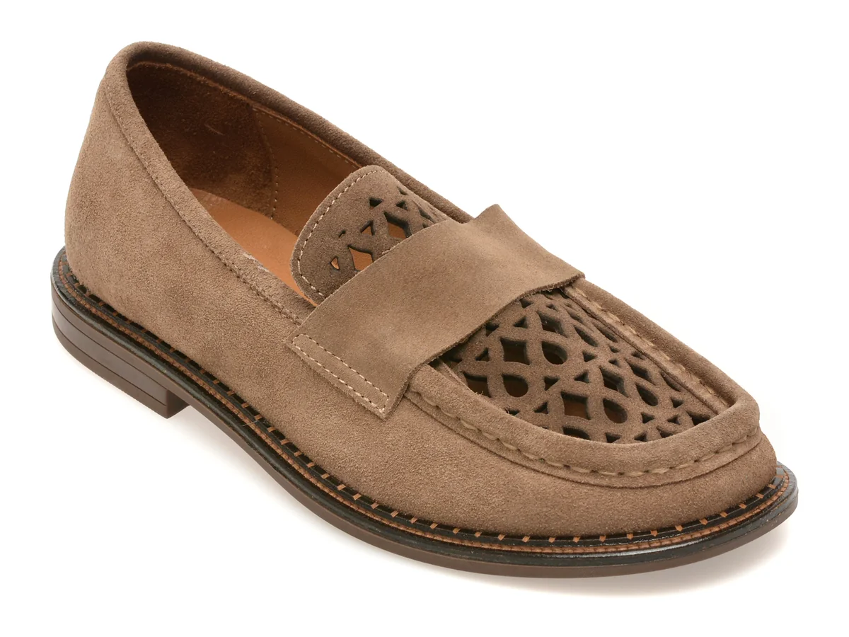 Mocasini EPICA gri, 5002560, din piele intoarsa